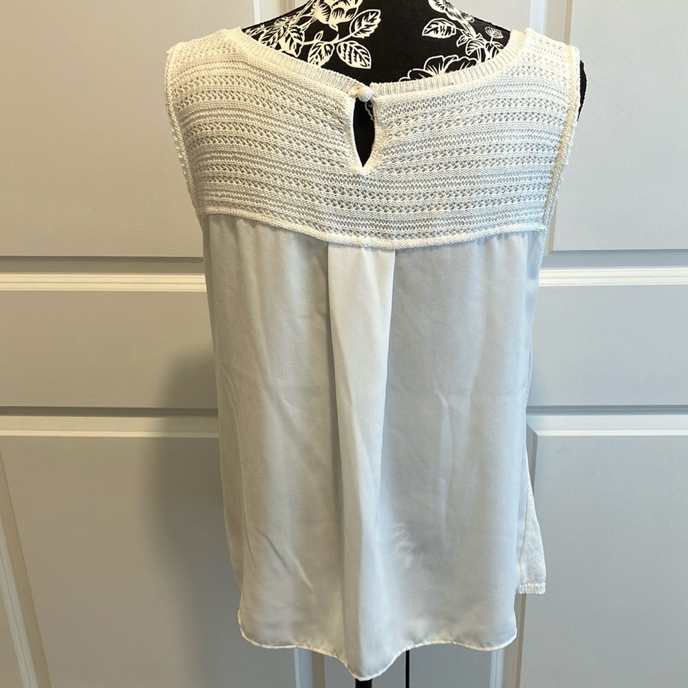 Talbots Creamy White Ribbed Relaxed Tank Top - Picture 4 of 10